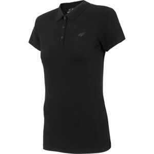 4F WOMEN'S T-SHIRT Dámské tričko s límečkem, černá, velikost XL