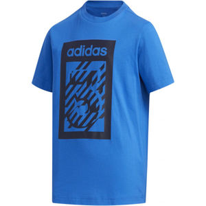 adidas YB BOX TEE modrá 164 - Chlapecké tričko