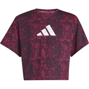 adidas TI AOP TEE Dívčí tréninkové tričko, růžová, velikost 152