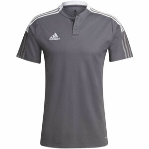 adidas TIRO 21 POLO Pánské fotbalové triko, šedá, veľkosť XXXL