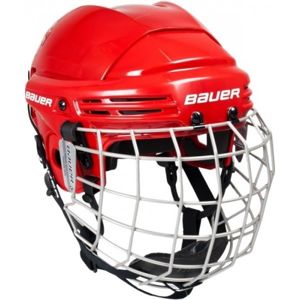 Bauer 2100 COMBO JR červená 50-55 - Juniorská helma s mřížkou