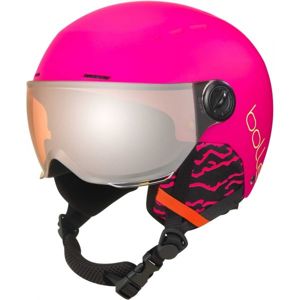 Bolle QUIZ VISOR Dětská lyžařská helma se štítem, růžová, velikost