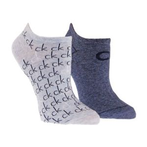 Calvin Klein 2PK REPEAT LOGO bílá  - Dámské ponožky
