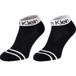 Calvin Klein WOMEN SHORT SOCK 2P LEGWEAR LOGO ZOEY Dámské ponožky, černá, veľkosť UNI