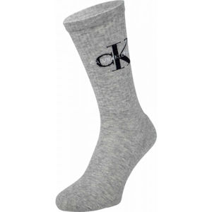 Calvin Klein MEN CREW 1P CK JEANS RIB DESMOND Pánské ponožky, šedá, velikost
