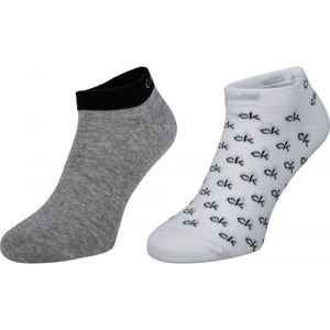 Calvin Klein MEN LINER 2P ALL OVER CK LOGO EDUARDO Pánské ponožky, tmavě šedá, velikost 39-42