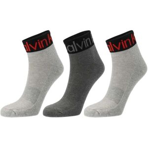 Calvin Klein QUARTER 3P LOGO WELT Pánské ponožky, šedá, velikost UNI