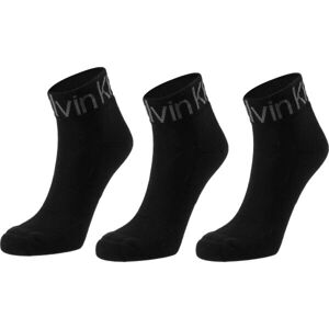 Calvin Klein QUARTER 3P LOGO WELT Pánské ponožky, černá, velikost UNI