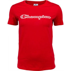 Champion CREWNECK T-SHIRT Dámské tričko, Červená,Bílá, velikost XS