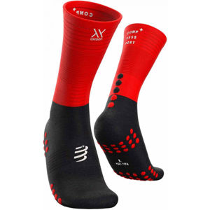 Compressport MID COMPRESSION SOCKS Vysoké běžecké ponožky, červená, veľkosť T4