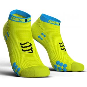 Compressport RACE V3.0 RUN LO Běžecké ponožky, reflexní neon, velikost T3
