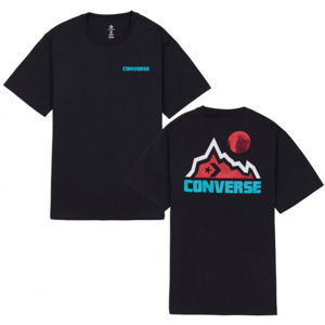 Converse MOUNTAIN MOON GRAPHIC SHORT SLEEVE T-SHIRT černá M - Pánské tričko