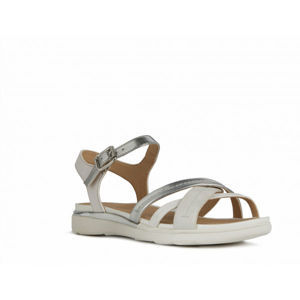 Geox D SANDAL HIVE Dámské sandály, Bílá,Béžová,Stříbrná, velikost 39