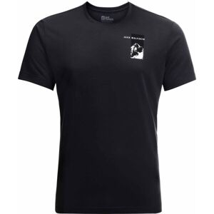 Jack Wolfskin VONNAN S/S GRAPHIC T M Pánské tričko, černá, velikost