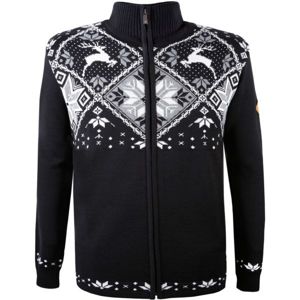 Kama MERINO SVETR 4055 černá XL - Celopropínací pletený svetr