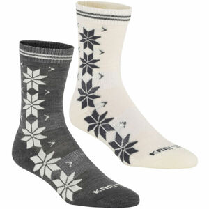 KARI TRAA VINST WOOL SOCK 2PK Dámské vlněné ponožky, Bílá,Tmavě šedá, velikost 39-41
