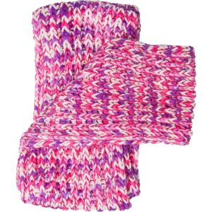 Lewro BIBURELA Dívčí pletená šála, Růžová,Zelená, velikost