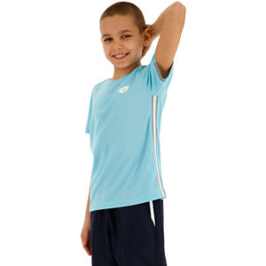 Lotto SQUADRA B TEE PL Chlapecké tenisové triko, Světle modrá,Bílá, velikost