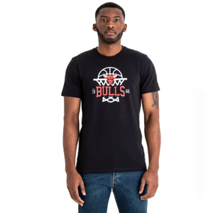 New Era NBA LEAGUE NET LOGO TEE CHICAGO BULLS černá S - Pánské triko
