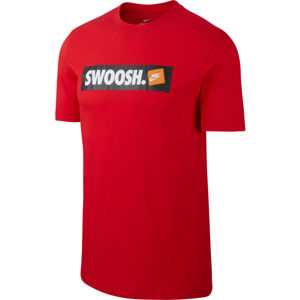 Nike TEE SWOOSH BMPR STKR červená XL - Pánské triko