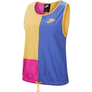 Nike NSW ICN CLSH TANK W Dámské tílko, Žlutá,Fialová,Růžová, velikost L