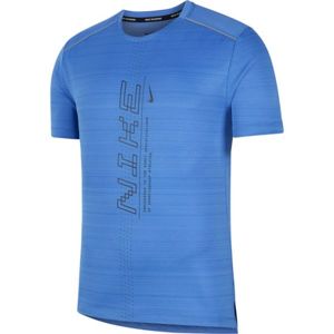 Nike DRY MILER SS PO GX FF M modrá 2xl - Pánské běžecké tričko