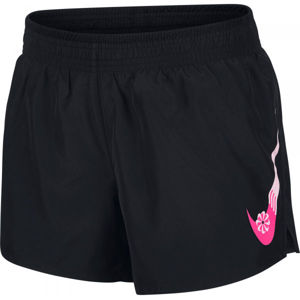 Nike ICNCLSH 10K SHORT GX W Dámské běžecké šortky, Černá,Růžová, velikost