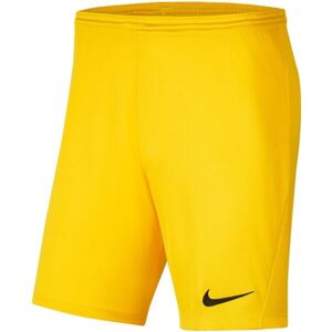 Nike DRI-FIT PARK III Chlapecké fotbalové kraťasy, žlutá, veľkosť XL