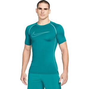 Nike NP DF TIGHT TOP SS M Pánské tréninkové tričko, Tyrkysová, velikost