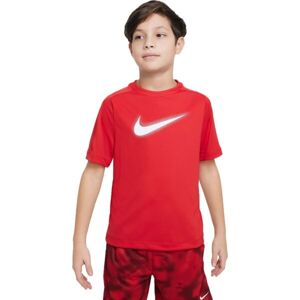 Nike DF MULTI+ SS TOP HBR Chlapecké tričko, červená, velikost XL