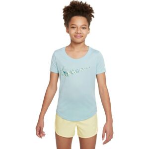 Nike DRI-FIT SCOOP ESSENTIAL+ Dívčí tričko, světle modrá, veľkosť S