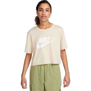 Nike NSW TEE ESSNTL CRP ICN FTR W Dámské tričko, béžová, velikost M