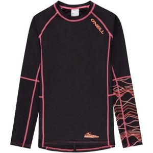O'Neill PG LONG SLEEVE SKINS Dívčí triko s UV filtrem, Černá,Růžová, velikost 6
