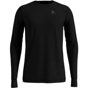 Odlo SUW TOP CREW NECK L/S NATURAL 100% MERINO Pánské tričko s dlouhým rukávem, černá, velikost XL