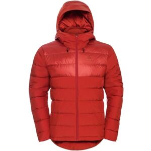 Odlo M SEVERINN-THERMIC HOODED INSULATED JACKET Pánská recyklovaná péřová bunda, červená, velikost XL