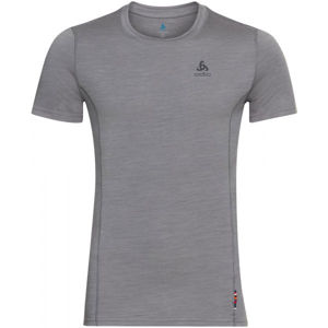 Odlo SUW MEN'S TOP CREW NECK S/S NATURAL+ LIGHT šedá L - Pánské tričko