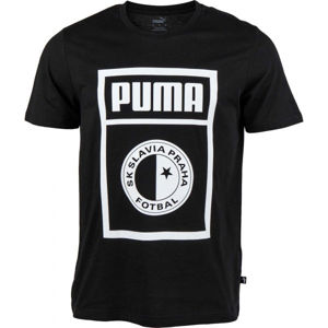 Puma SLAVIA PRAGUE GRAPHIC TEE Pánské triko, černá, velikost XXL