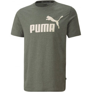 Puma ESS + HEATHER TEE Pánské triko, Tmavě šedá,Bílá, velikost