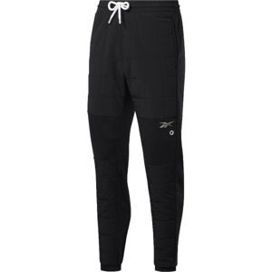 Reebok MYT QUILTED PANT Pánské tréninkové kalhoty, Černá,Bílá, velikost