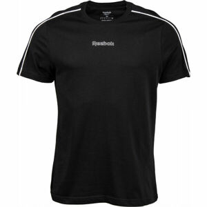 Reebok TRAINING ESSENTIALS PIPING TEE Pánské sportovní triko, černá, velikost L