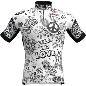Rosti PEACE AND LOVE bílá 5xl - Pánský cyklistický dres