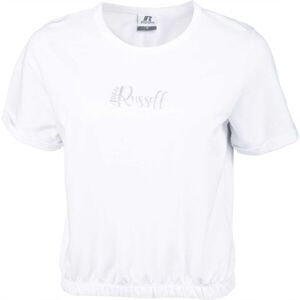 Russell Athletic CROPPED TOP Dámské tričko, Bílá,Stříbrná, velikost