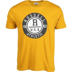 Russell Athletic S/S CREWNECK TEE SHIRT U.S.A. 1902 žlutá L - Pánské triko