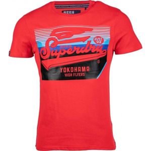 Superdry EMBOSSED CLASSICS TEE červená L - Pánské tričko