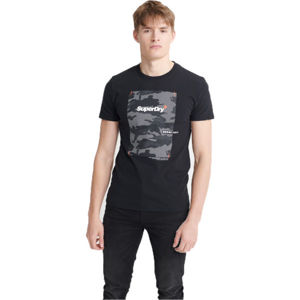 Superdry CHROMATIC TEE Pánské tričko, Černá,Šedá,Bílá, velikost L