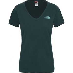 The North Face S/S SIMPLE DOM TEE tmavě zelená S - Dámské tričko