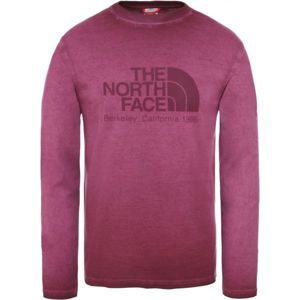 The North Face L/S WASHED BT-EU M vínová S - Pánské tričko s dlouhým rukávem