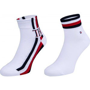 Tommy Hilfiger MEN QUARTER 2P ICONIC STRIPE bílá 43-46 - Pánské ponožky