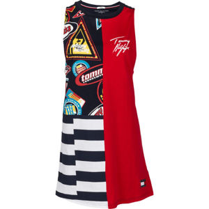 Tommy Hilfiger DRESS PRINT červená S - Dámské noční šaty