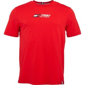 Tommy Hilfiger ESSENTIAL BIG LOGO TEE Pánské tričko, červená, velikost L